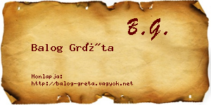 Balog Gréta névjegykártya